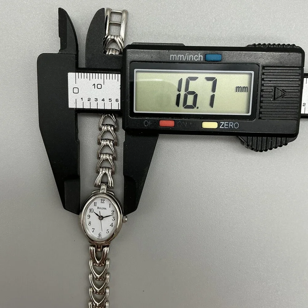 Bulova Womens Watch 17mm White Dial Silver Tone Bracelet New Battery 6.25